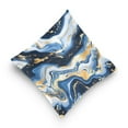 thumbnail image 5 of Marble Blue Gold White Abstract Throw Pillow Covers Couch Pillowcases Decor for Bed Sofa 18" x 18", 5 of 7