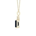 thumbnail image 2 of ANGARA Natural 1.65 ct Blue Sapphire Pendant with Diamond Trio in 14K Yellow Gold for Women (Size-8x6mm) | September Birthstone, Anniversary, Jewelry Gift for Women | Natural Blue Sapphire Necklace, 2 of 9