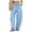 06-Light Blue, variant on Women's Striped Cotton Linen Wide Leg Pants, Elastic Drawstring Waist Straight Long Trousers with Pockets, Casual Summer Loose Pants for Daily Vacation Wear 02-Brown XL