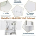 thumbnail image 5 of GLACER Wall Mounted Storage Cabinet, Bathroom Medicine Cabinet with Adjustable Shelf and Double Doors, Wall Cabinet for Bathroom, Living Room, Kitchen or Entryway, 23.5 x 8 x 28 inches (White), 5 of 6