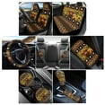 thumbnail image 2 of Renewold American Tribal Highland Cow Sunflower Brown Car Seat Cover Set 12 PCS, with Steering Wheel Cover Seat Belt Armrest Handbrake Gear Shift Knob Cover Set Coasters Auto Accessories, 2 of 7
