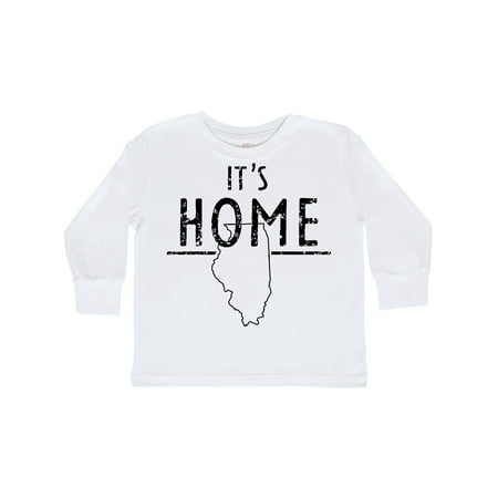 

Inktastic It s Home- State of Illinois Outline Distressed Text Gift Toddler Boy or Toddler Girl Long Sleeve T-Shirt