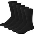 thumbnail image 7 of Falari Men Dress Socks 5-Pack Plain Rib Black Dress Socks Cotton Crew Socks Size 10-13, 7 of 7