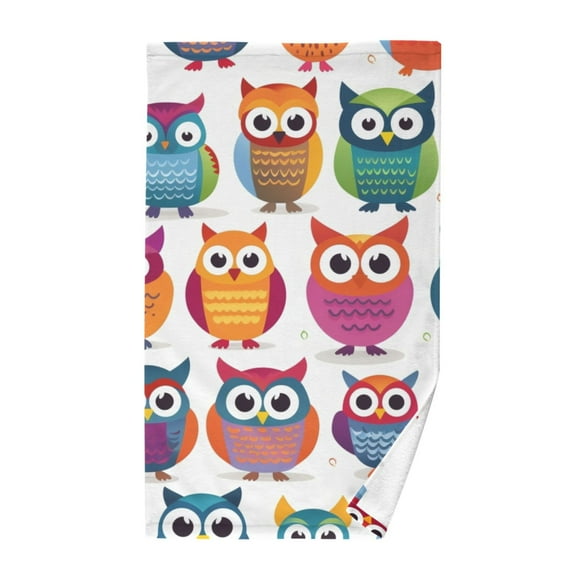 Owls Cotton Face Towels Soft Hand Towel Absorbent Bathroom Towel for Kitchen Hotel Decoration