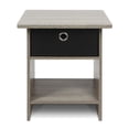 thumbnail image 5 of Furinno Dario End Table, Side Table, Storage Shelf with Bin Drawer, Grey Oak/Black, 5 of 5