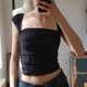 thumbnail image 1 of VISgogo, blusas informales sin mangas para mujer, chaleco plisado con ombligo descubierto y cuello cuadrado a la moda de Color sólido VISgogo moda, 1 of 2
