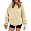 thumbnail image 4 of Guluxicc Womens Plain Hoodies Oversized Airplane Mode Travel Hoodie With Pockets or with Eye Mask Winter Fall Outfits Y2k Clothes, 4 of 7
