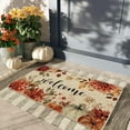 thumbnail image 2 of Fall Dahlia Floral Welcome Doormat Pumpkin Door Mats 17 x 29 Inch, Autumn Seasonal Farmhouse Non-Slip Entrance Mat Low Profile Front Doormats Kitchen Floor Rug Decor for Indoor Outdoor, 2 of 6