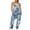 Blue, variant on Generic Spaghetti Strap Bohemian Summer Jumpsuits for Women Casual Loose Jumpers with Pockets