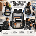 thumbnail image 6 of Lomyolo Clear Backpack for School Boys Girls Adult Transparent Bookbag with Reinforced Straps & 400D Oxford Fabric, Large Capacity Heavy Duty Backpack for Travel, Security, Work, College, Men & Women, 6 of 8