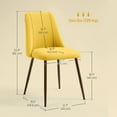 thumbnail image 3 of HOMCOM Dining Chairs Set of 4, Velvet Accent Chair, Yellow, 3 of 10