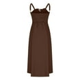 thumbnail image 6 of GaThRRgYP Womens Summer Dresses under $10,Women's Casual Split Drawstring Dress with Straps Brown XXL, 6 of 8
