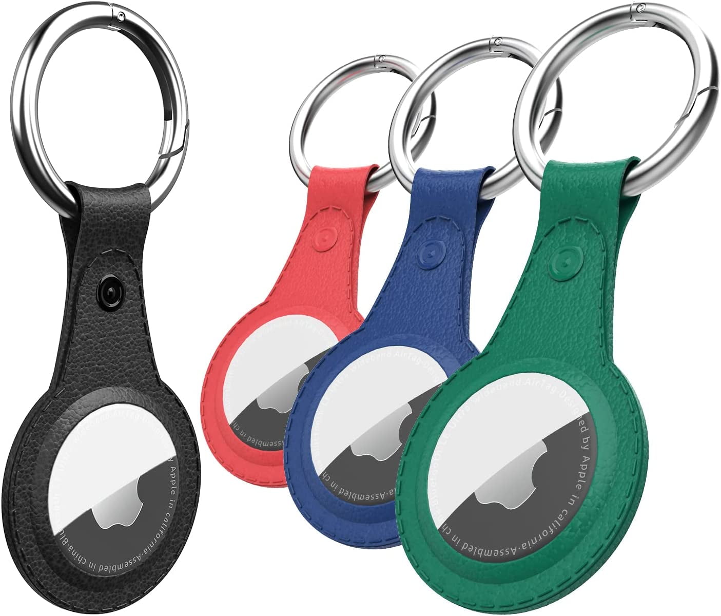 4 Pack Case for Apple AirTag, Protective PU Leather Keychain Tracker