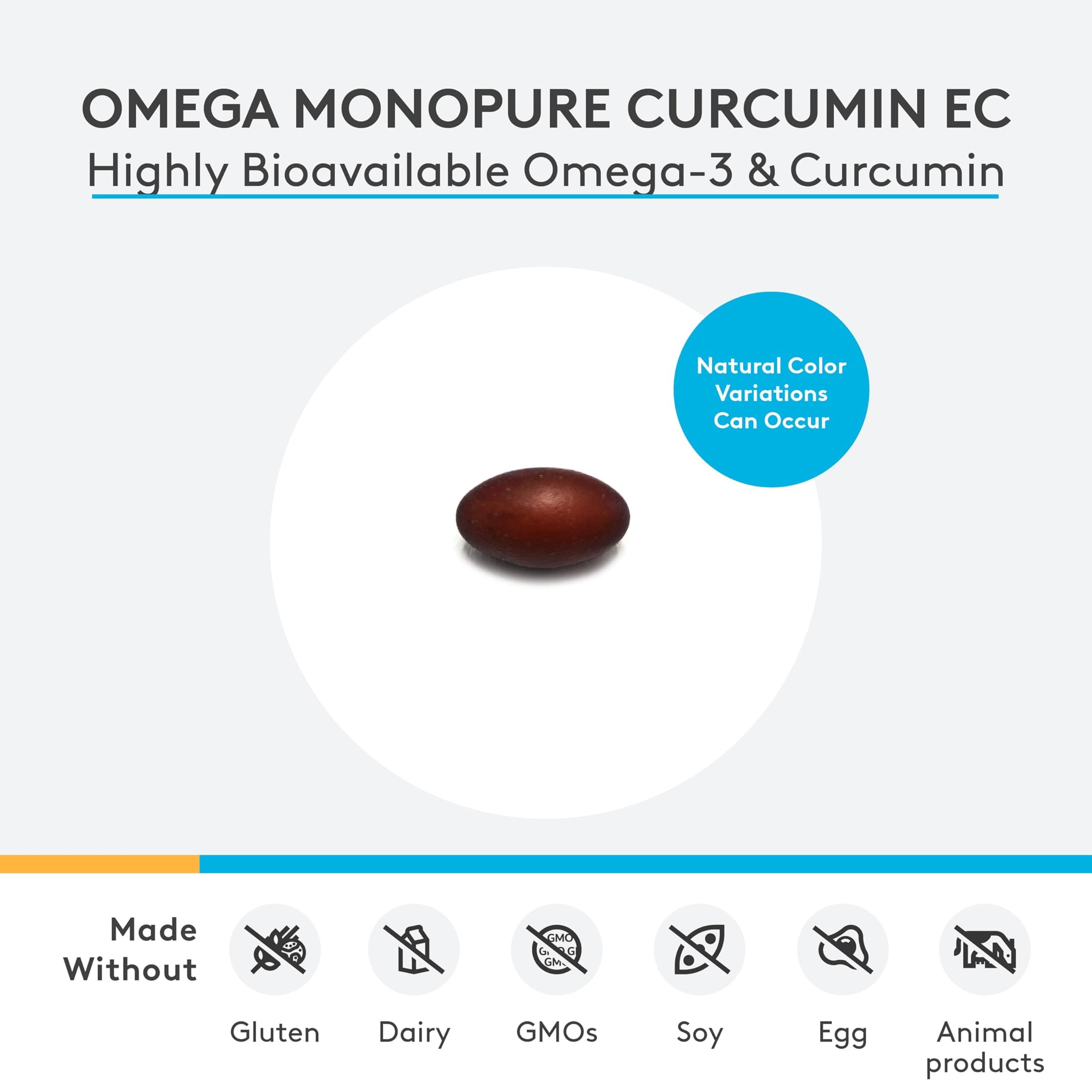 XYMOGEN Omega MonoPure Curcumin EC - Cytokine Balance Support - Monoglyceride Fish Oil with Enhanced DHA EPA Absorption - BCM-95 Turmeric Extract - Omega-3 Softgels