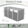 thumbnail image 6 of Outdoor Storage Box, Garbage Bin Shed Stores 3 Trash Cans with Pneumatic Support Rod, with Lockable Doors & Waterproof Lid Chain, for Patio,Garden,Backyard,Grey, Light Gray Deck Box,Deck Box Outdoor, 6 of 27