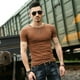 thumbnail image 4 of Camisetas para hombre, camiseta de secado rápido, camiseta ajustada para hombre, camiseta lisa para gimnasio, músculos lisos, ajustada, amarilla, manga corta, moda, caliente, 4 of 5