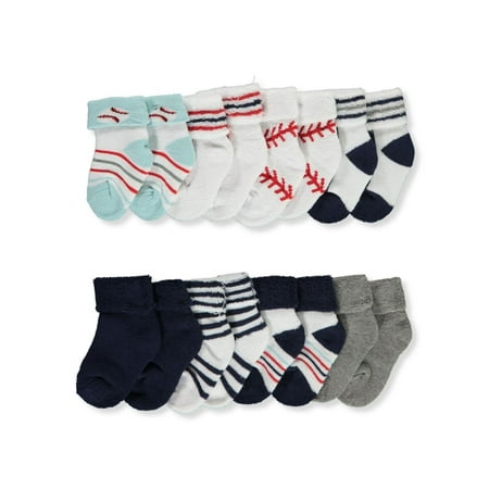 

Cookies Bon Domir Baby Boys 8 Pack Folded Cuff Knit Bootie Socks Baseball Themed