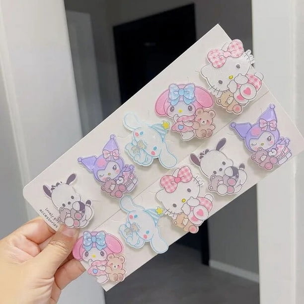 Hello Kitty Pink and Gray Hair Accessories Set Amazon.com : Hello Kitty Hair Accessories Set for Kids  main image 2