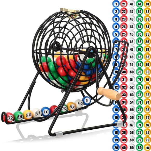 Juego de Bingo con Jaula de 24x31x25 cm y 100 Bolas