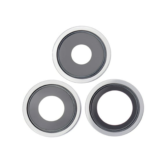 Replacement Camera Lens With Bracket For Apple iPhone 13 Pro (A2636) / 13 Pro Max (A2641) - Silver (3 Pieces)