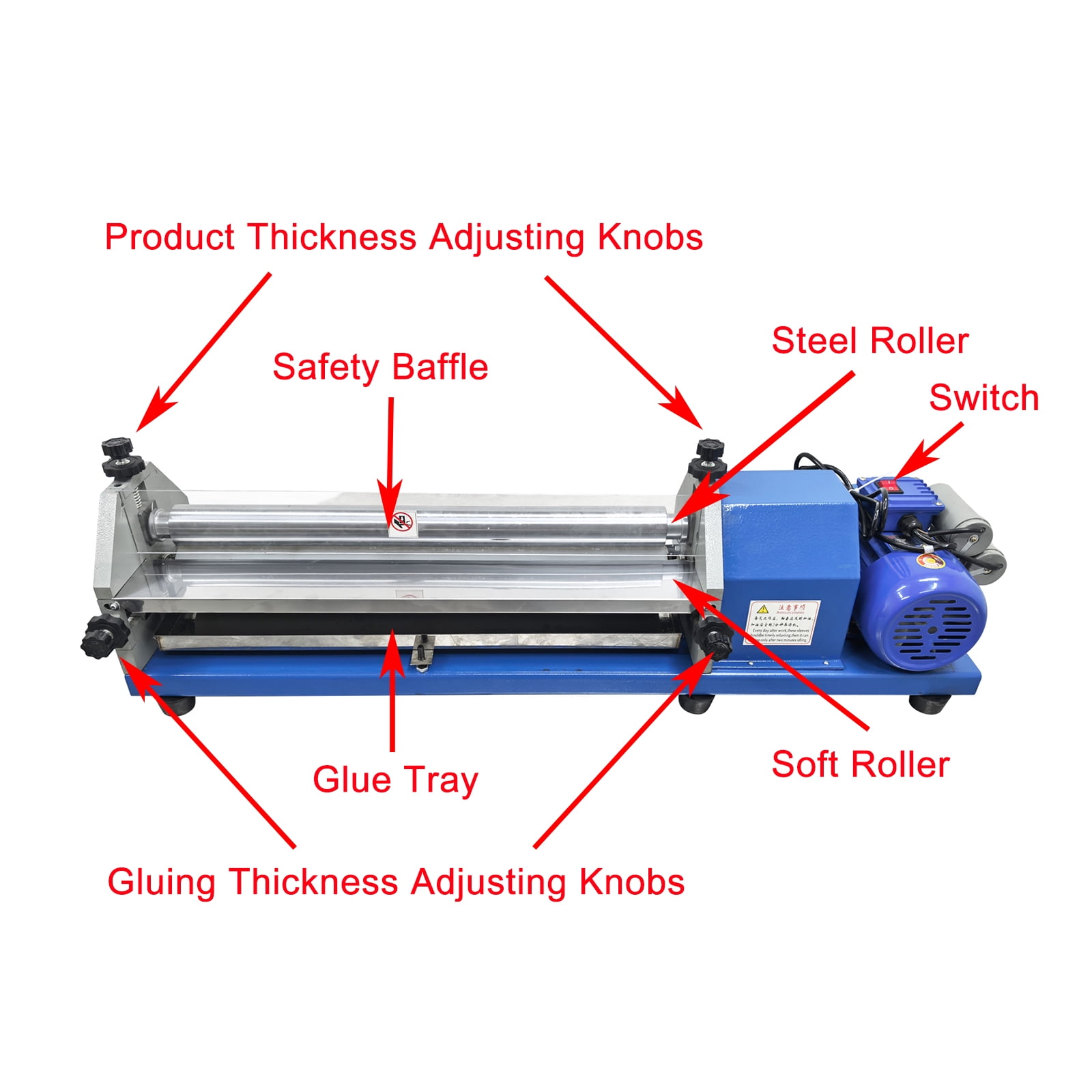 15.7 Inch Automatic Glue Machine Roller Leather Cardboard Gluing Coating Machine