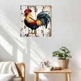 thumbnail image 3 of Farmhouse Rooster Wooden Wall Clock Silent Non Ticking, Vintage Farm Animals Green Red Square Wall Clocks Battery Operated, Decor Clock for Home Office, Living Room, Kitchen, 10 Inch, 3 of 9