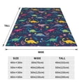 thumbnail image 3 of Bixox Fleece Blanket Dinosaur Flowers Pattern Super Soft Double-Sided Microfiber Flannel Blanket for Sofa, Bed, Couch, Suitable for All Seasons -, 3 of 5