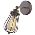 thumbnail image 5 of 60 Watt Open Bulb Cage Metal Frame Wall Sconce, Bronze, 5 of 5