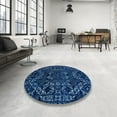 thumbnail image 3 of Ahgly Company Indoor Rectangle Abstract MidBlue Abstract Area Rugs, 7' x 9', 3 of 6