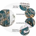 thumbnail image 3 of Teal Blue Ombre Bathroom Shower Curtains with 12 Hooks Polyester Waterproof Shower Curtain for Stalls and Bathtubs Modern Abstract Art Coastal Nautical Decorative Bathroom Curtain 36x78 Inches, 3 of 9