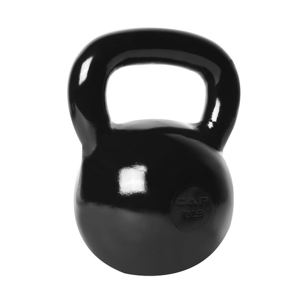 CAP Barbell Cast Iron Kettlebell, Black 70LBS