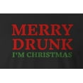 thumbnail image 2 of 9 Crowns Tees Unisex Holiday X-Mas Christmas Drinking Funny T-shirts (MerryDrunk-Black, Large), 2 of 3