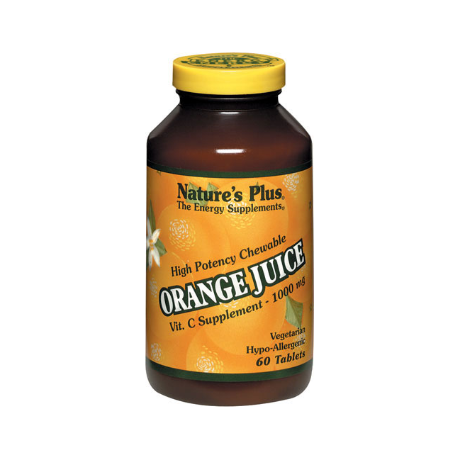 Nature's Plus Orange Juice Chewable Vitamin C 1000 mg. 60 Chewable