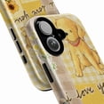 thumbnail image 2 of Cute Puppy Dog Phone Case, Vintage Yellow Patchwork Design, Adorable Artistic Protective iPhone Cover for iPhone 16 15 14 13 12 11 Pro Plus Mini, 2 of 6