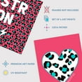 thumbnail image 4 of Pack of 6 Leopard Pattern and Bold Shapes Pink and Turquoise Beautiful Bright Strong Typography Unframed Wall Art Living Room Prints Set, 4 of 5