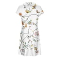 thumbnail image 5 of Puntoco Vestido De Cuello Redondo De Manga Corta Suelto Casual Con Estampado Botánico De Verano Para Mujer Blanco L,Regalos Para Mujer Joven, 5 of 5