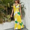 thumbnail image 6 of Lemon Print Lemon Leaves Sleeveless Dress Summer Women Clothes Dress for Pregnant Women Dresses, 6 of 9