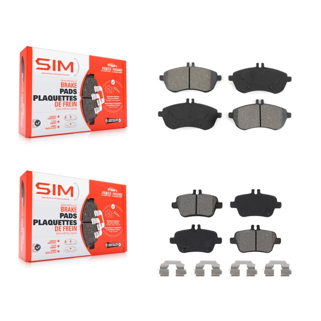 SIM Front Rear Semi-Metallic Brake Pads Kit for Car 2012-2015 Mercedes-Benz SLK250 Without Sport Package KSM-100499