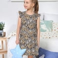 thumbnail image 4 of Fotbe Zebra Vestido de Dormir para Niñas de 3 a 10 Años, Mangas Cortas, Estilo Princesa, Pijama Camisón con Mangas Voladas-Medium, 4 of 6