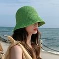 thumbnail image 2 of IDALL Straw Hat Bucket Hat Womens Criss Ponytail Hat Baseball Cap High Messy Bun Ponycap Hats Quick Drying Hat Visor Hats Summer Hats Green M, 2 of 3