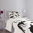 thumbnail image 5 of Ambesonne Dinosaur Quilted Bedspread Set 2 Pcs, Wild Skeleton, Twin Size, Black White, 5 of 6