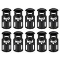 thumbnail image 1 of Unique Bargains 30Pack 5.5x3mm Cord Lock Plastic Single Hole Spring Toggle Stoppers, Black, 1 of 5