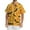 Yellow_001, variant on Domuza Scrub Top Men Plus Size V-Neck Short Sleeve Spooky Horror Print Carer Top Soft Comfort Stretch Working Uniform with Chest Pockets Black 5XL