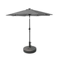 thumbnail image 2 of WestinTrends Cyrus 9 Ft Outdoor Patio Umbrella with Base Include, Solar Powered 32 LED Light Umbrella with Tilt and Crank, 20 inch Fillable Bronze Round Base, Gray, 2 of 7