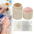 thumbnail image 2 of Wooden Sewing Needle Organizer, Portable Pincushion Holder with Lid & 12 Embroidery Needles, Compact Storage Case for Stitching Knitting Hand Crafts, Gift Idea, 3.35x1.57 Inch, 2 of 9