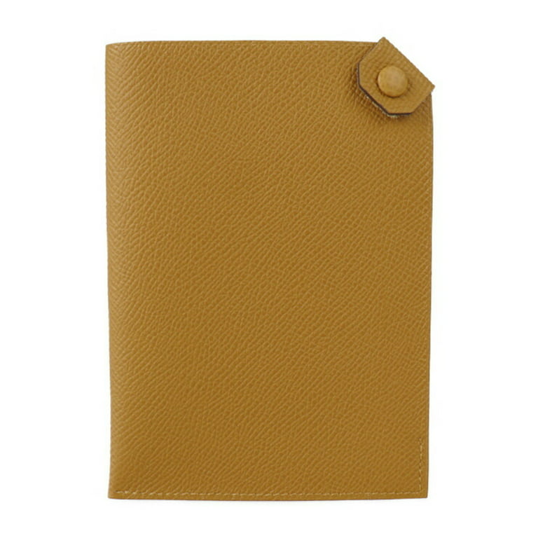 Authenticated used Hermes Hermes Tarmac PM Passport Case Vo Epsom Sesame Brown Cover Y Engraved