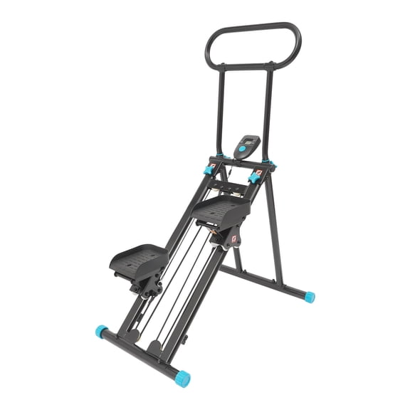 Black Stair Stepper for Home Gym, Folding Vertical Climber, Vertical Climber Machine for Full Body Workout with Adjustable Handlebar for Women & Men
