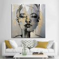 thumbnail image 4 of Contemporary Canvas Art, Trendy Artwork, Abstract Portrait Printed, Abstract Art, Woman Face Canvas Art, Gold Woman Printed Canvas, Canvas Wall Decor - Black Framed, 4 of 7