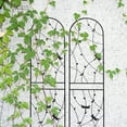 thumbnail image 5 of Leuco 2 Pack Metal Garden Trellis 86.7"x19.7", Rustproof Trellis for Climbing Plants, Outdoor Flower Support with Dragonfly Design, Decorative Support for Garden, Patio or Yard, Black, 5 of 8