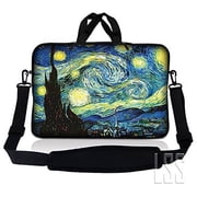 LSS 10-10.2 inch Laptop Sleeve Bag Compatible with Acer, Dell, HP, Sony, MacBook, Carrying Case w/ Handle & Adjustable Strap - Starry Night